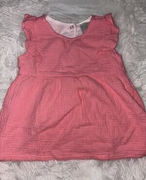 Stichy Fish Girls 12 Mo. Classic Pink Gauze Dress. Soft, Cute, Exc. Quality